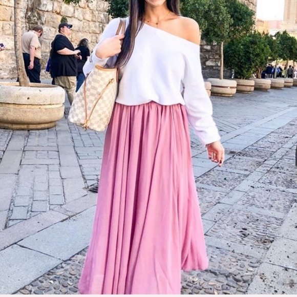 Rose Pink Maxi Skirt - Picture 6 of 7